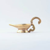 Handcrafted Brass Diya Oil Lamp with Handle - Plain